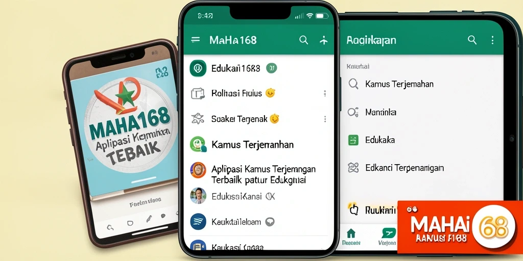 Antarmuka aplikasi MAHA168 yang user-friendly untuk terjemahan kata.