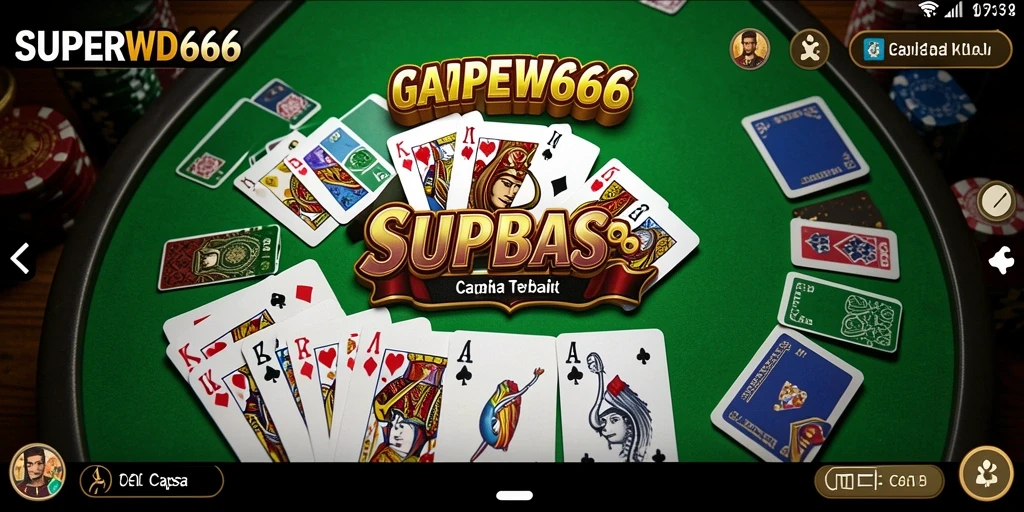 Tampilan antarmuka menarik dari SUPERWD666 saat bermain Capsa.